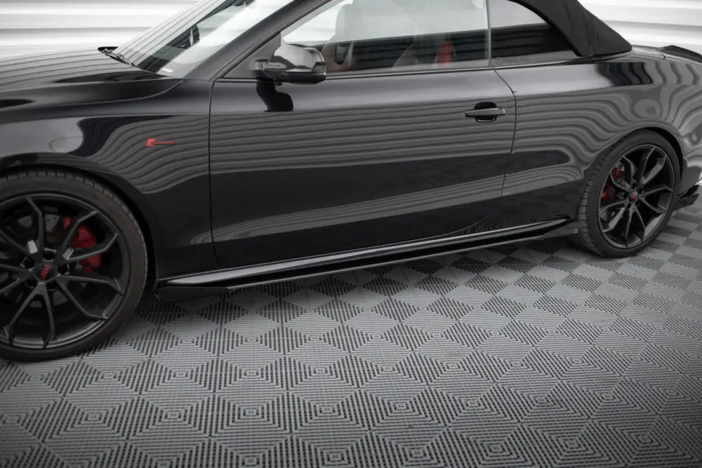 Top Prodej Maxton Design "Street Pro" difuzory pod boční prahy s křidélky pro Audi S5 8T, plast ABS bez povrchové úpravy, s červenou linkou, Coupe/Cabrio