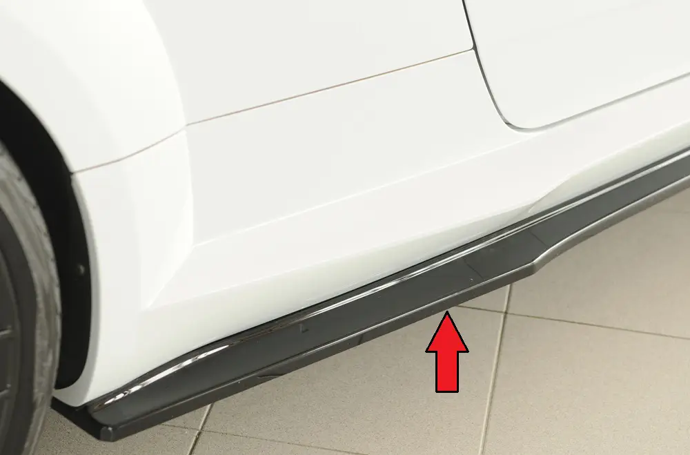 Rieger spoiler pod boční práh (ca. 19mm) mont. strana pravá pro Audi TT 8J-FV, 8S roadster, 09/18-, plast ABS lakovaný do černé lesklé barvy Akční Nabídka