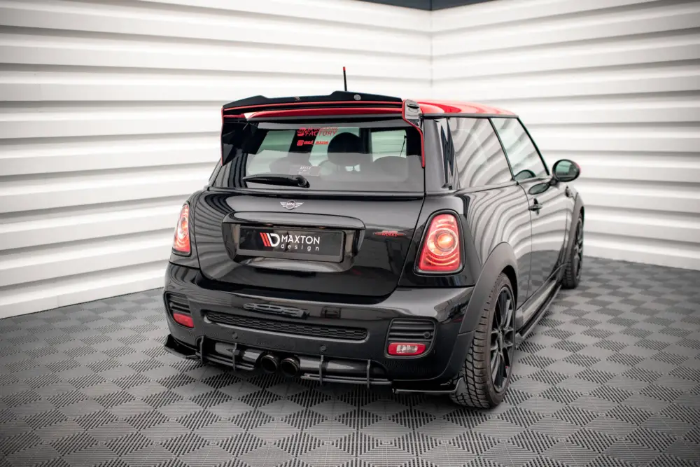 Super Cena Maxton Design "Street Pro" difuzor zadního nárazníku pro Mini Cooper R56 JCW, plast ABS bez povrchové úpravy, s červenou linkou