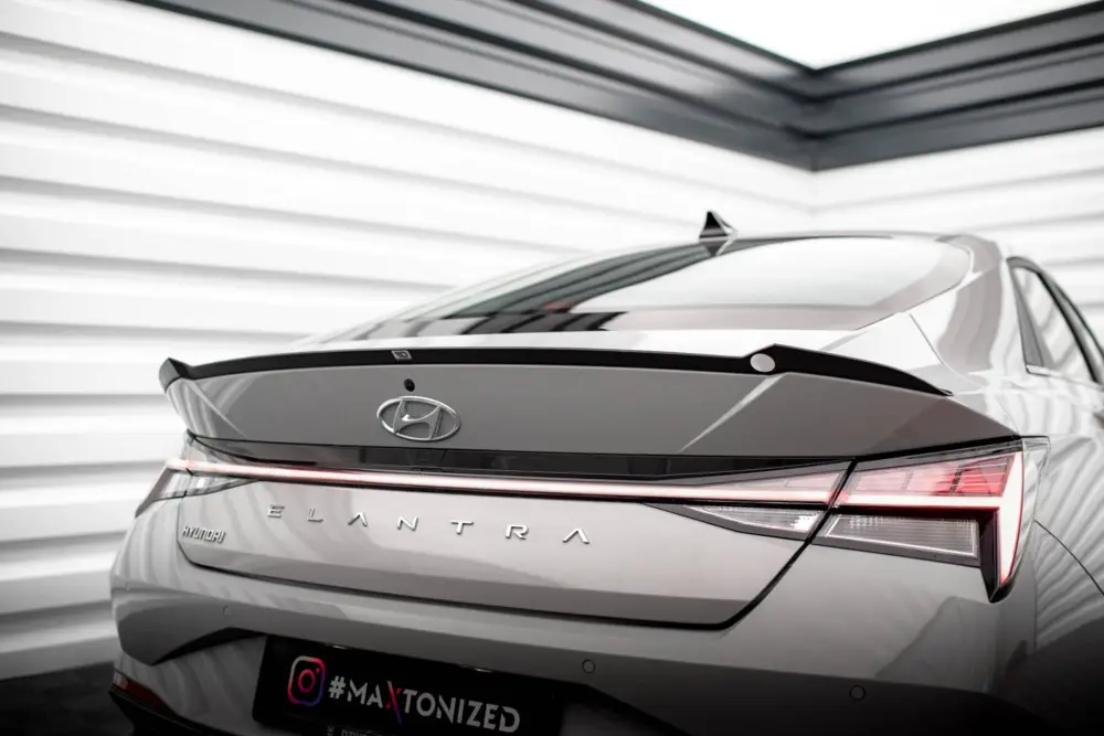Maxton Design prodloužení spoileru pro Hyundai Elantra Mk7, černý lesklý plast ABS Poslední Šance