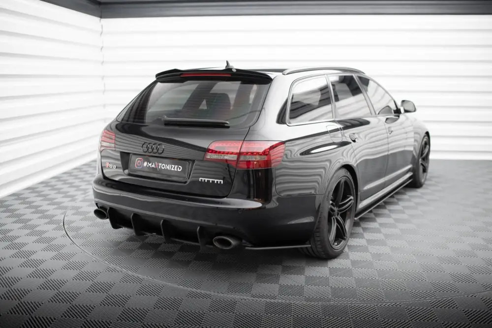 Akční Cena Maxton Design "Street Pro" boční difuzory pod zadní nárazník pro Audi RS6 C6, plast ABS bez povrchové úpravy, s červenou linkou