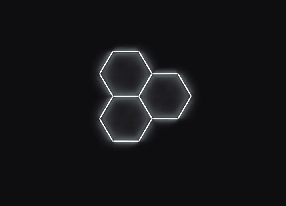 Kompletní LED hexagonové svítidlo bílé 4500 K, rozměr 3 elementy 168 x 166 cm Zlevněný