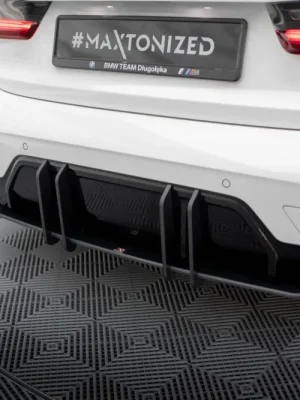 Cenový Hit Maxton Design "Street Pro" difuzor zadního nárazníku pro BMW řada 3 G20 Facelift M-Pack, G21 Facelift M-Pack, plast ABS bez povrchové úpravy, s černou a červenou linkou