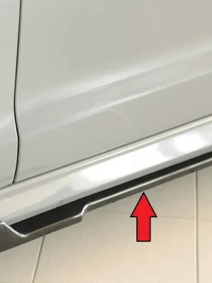Akce Rieger spoiler pod boční práh (2 dílný) mont. strana levá pro Audi A6 S6 4G, C7 sedan, 09/14-, plast ABS lakovaný do černé lesklé barvy