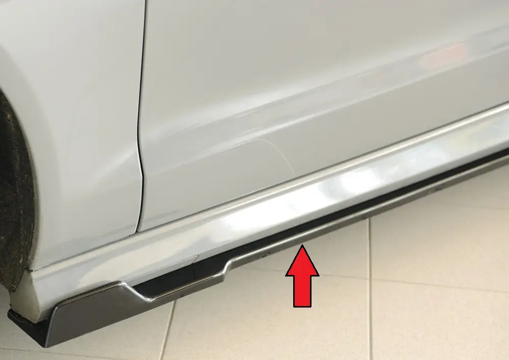 Akce Rieger spoiler pod boční práh (2 dílný) mont. strana levá pro Audi A6 S6 4G, C7 sedan, 09/14-, plast ABS lakovaný do černé lesklé barvy