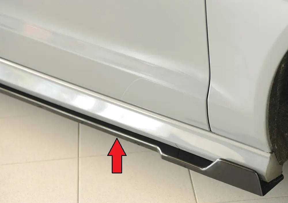Levný Rieger spoiler pod boční práh (2 dílný) mont. strana pravá pro Audi A6 4G, C7 sedan, 11/10-08/14, plast ABS lakovaný do černé lesklé barvy
