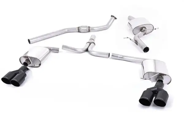 Milltek Sport výfukový systém cat-back pro Audi A5 Sportback 2.0TFSI 2WD/quattro Multitronic/Stronic 2009-2012, dvojité černé koncovky Nejprodávanější