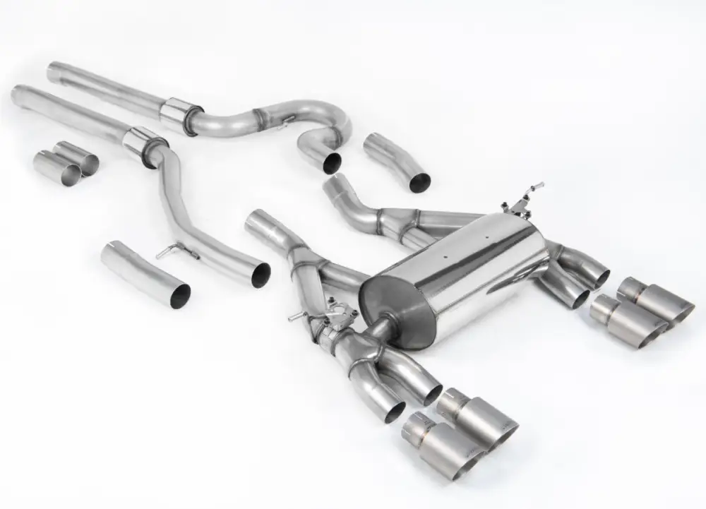 Milltek Sport výfukový systém cat-back Equal Length (nejhlasitější) pro BMW řada 3 F80 M3/M3 Competition Sedan (bez OPF/GPF) 2014-2018, titanové koncovky, OE výfuk musí být rozřezán Zlevněný