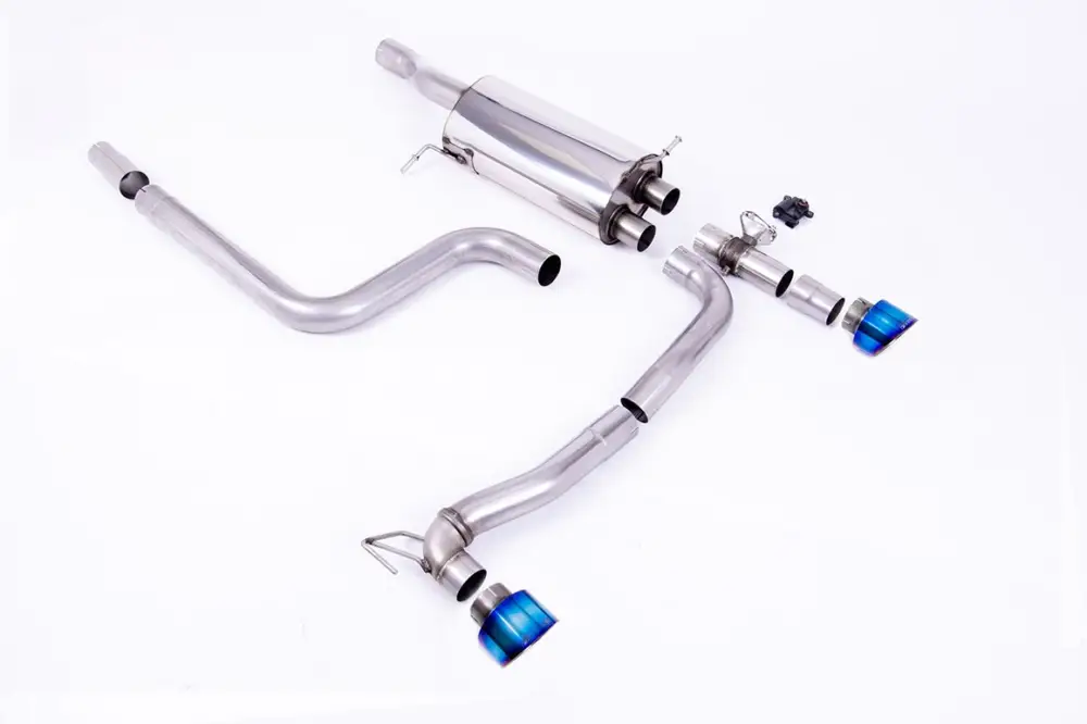 Nízká Cena Milltek Sport homologovaný výfuk cat-back GPF Back Maxton Designs pro Ford Fiesta Mk8/Mk8.5 ST 1.5 EcoBoost 200PS (Post Sept 2020 Models Only) 2020-2024, GT-100 dvojité titanově modré koncovky
