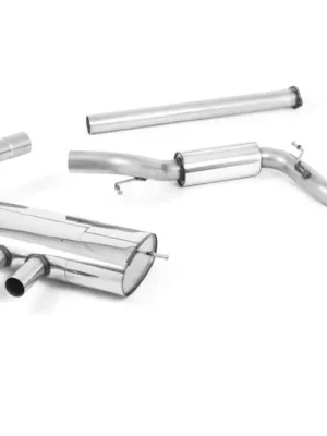 Vysoce Kvalitní Milltek Sport výfukový systém cat-back Semi-resonated (non-resonated front with resonated centre silencer) pro Ford Focus Mk3 ST 2.0l EcoBoost 5-dvéř. Hatchback 2012-2018, leštěné koncovky