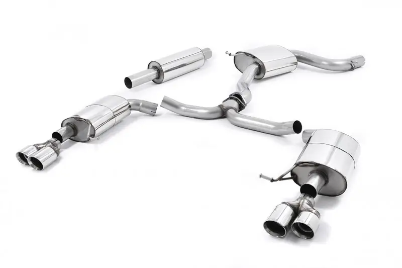 Zlevněný Milltek Sport homologovaný výfuk cat-back pro Seat Leon ST Cupra 300 (4x4) Combi (bez OPF/GPF) 2017-2018, Polished Quad GT Round Tips