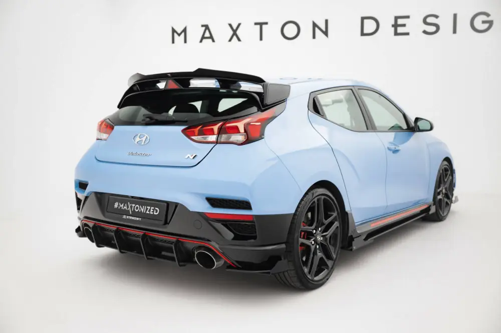 Nakupujte Hned Maxton Design "Street Pro" difuzor zadního nárazníku pro Hyundai Veloster N Mk2, plast ABS bez povrchové úpravy, s černou a červenou linkou
