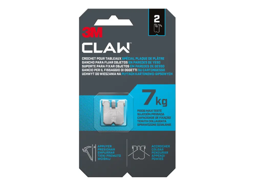 Akční Cena 3M™ CLAW™ ručně namačkávací háček na sádrokarton balení 2 ks, nosnost 7 kg