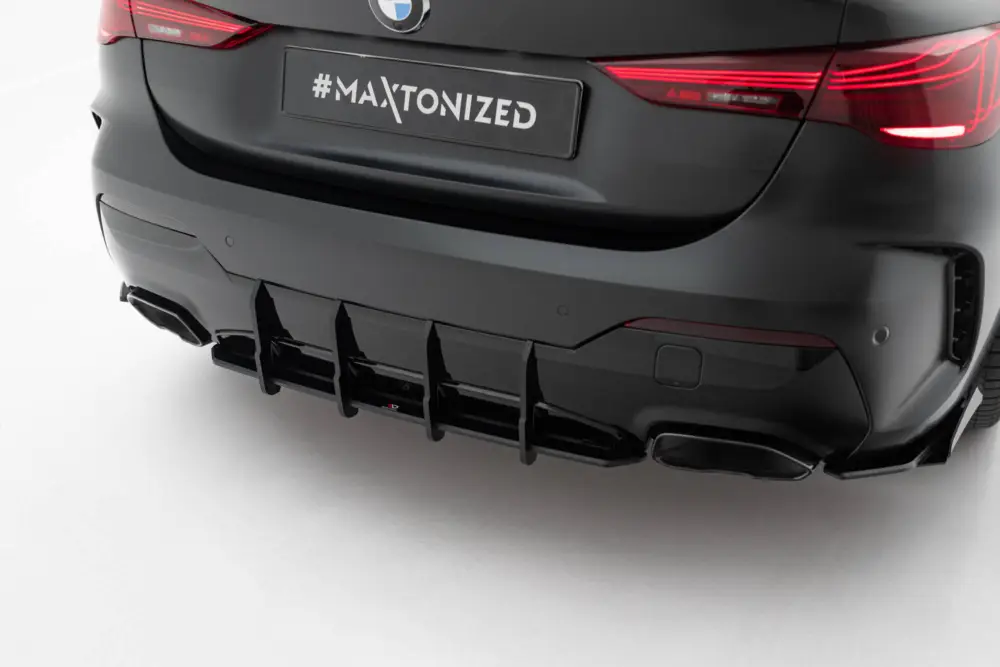 Maxton Design "Street Pro" difuzor zadního nárazníku pro BMW řada 4 G22/M440i, G23, plast ABS bez povrchové úpravy, Coupe / M440i Cabrio, s černou a červenou linkou Jen Po Omezenou Doba