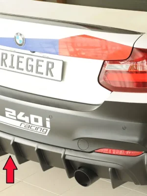 Rieger vložka zadního nárazníku pro BMW řada 2 F23 kabriolet, plast ABS bez povrchové úpravy, pro originální koncovku výfuku vlevo a vpravo Ověřený