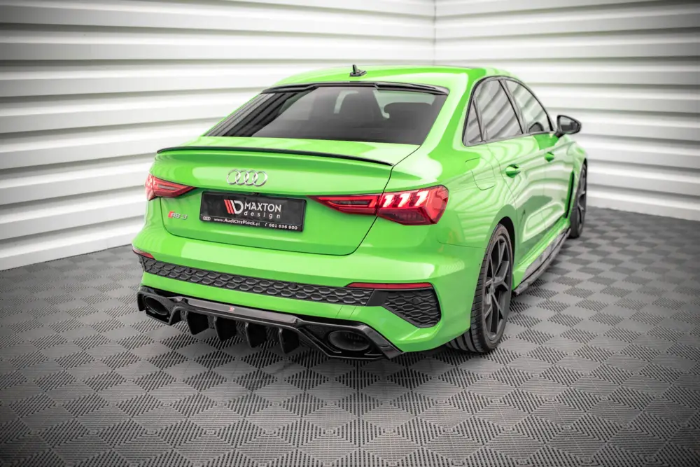 Maxton Design vložka zadního nárazníku pro Audi RS3 8Y, černý lesklý plast ABS, Sedan / Sportback Akční Cena