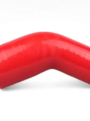 Silikonové redukční koleno 45 stupňů červené, s vnitřním průměrem 63 > 51 mm Vysoce Kvalitní