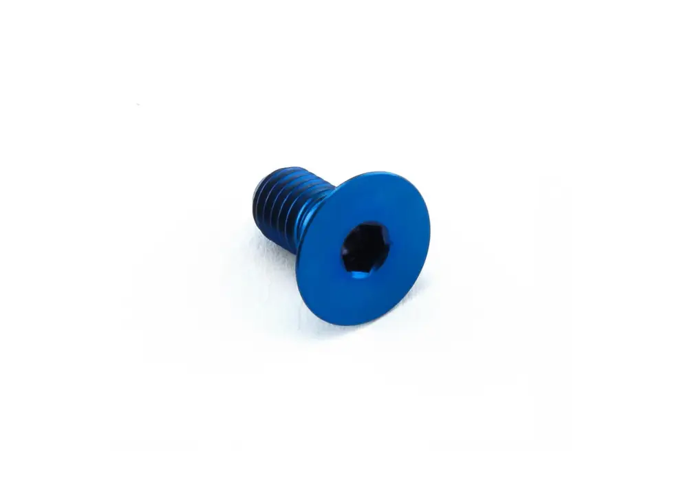 Originální Pro-Bolt titanový inbusový šroub se zápustnou hlavou se závitem M5 x 0,80 mm a délkou závitu 6,9 mm, barva modrá