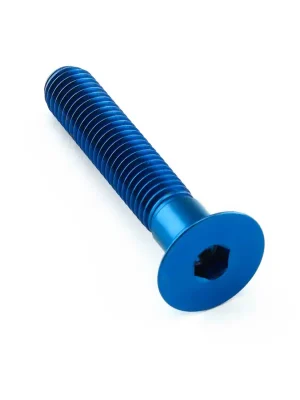 Cenově Výhodný Pro-Bolt titanový inbusový šroub se zápustnou hlavou se závitem M8 x 1,25 mm a délkou závitu 40,05 mm, barva modrá