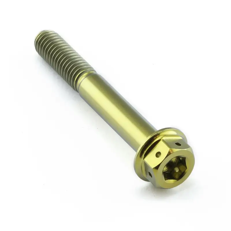 Pro-Bolt titanový šroub s DualDrive hlavou (šestihran + inbus) se závitem M6 x 1,00 mm a délkou 45 mm, barva zlatá Ověřený