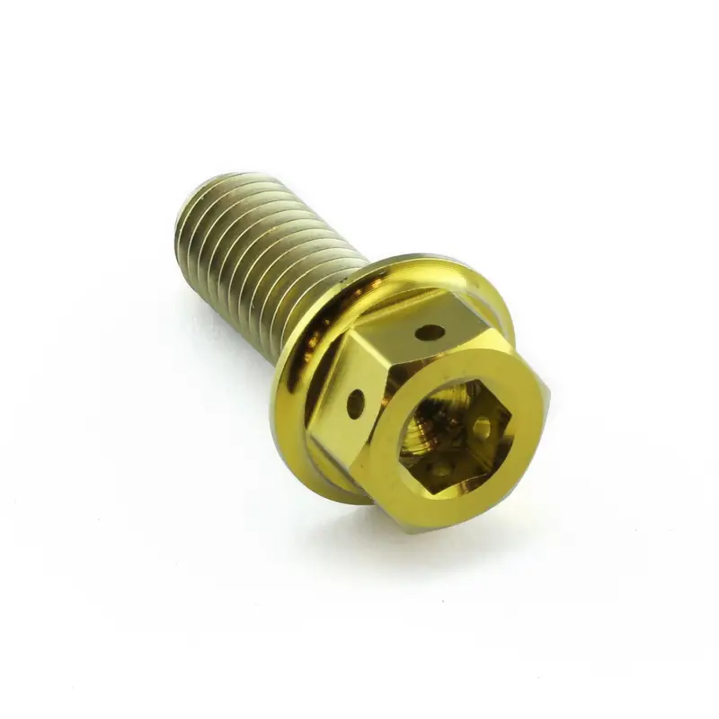 Pro-Bolt titanový šroub s DualDrive hlavou (šestihran + inbus) se závitem M8 x 1,25 mm a délkou 20 mm, barva zlatá Aktuální