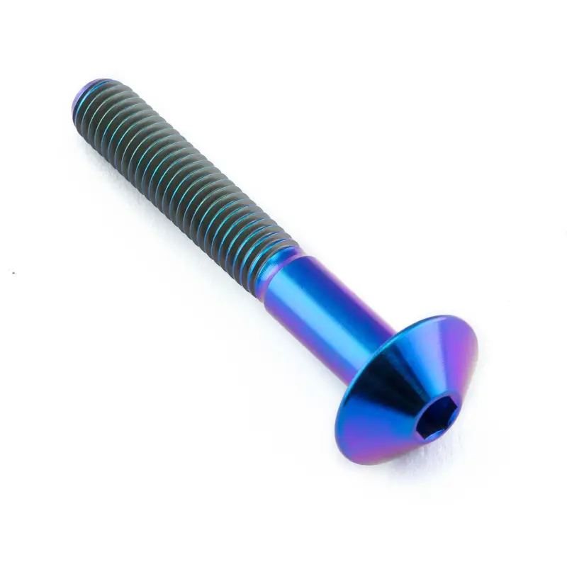 Must-Have Pro-Bolt titanový inbusový šroub s vypouklou hlavou se závitem M5 x 0,80 mm a délkou 35 mm, barva opálená fialová