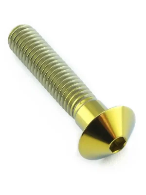 Koupit Online Pro-Bolt titanový inbusový šroub s vypouklou hlavou se závitem M6 x 1,00 mm a délkou 30 mm, barva zlatá