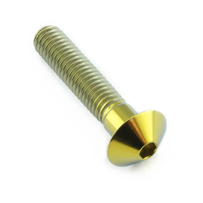 Koupit Online Pro-Bolt titanový inbusový šroub s vypouklou hlavou se závitem M6 x 1,00 mm a délkou 30 mm, barva zlatá