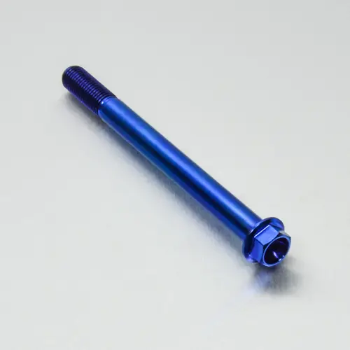 Zlevněný Pro-Bolt titanový šroub s šestihrannou hlavou se závitem M10 x 1,25 mm a délkou 115 mm, barva modrá