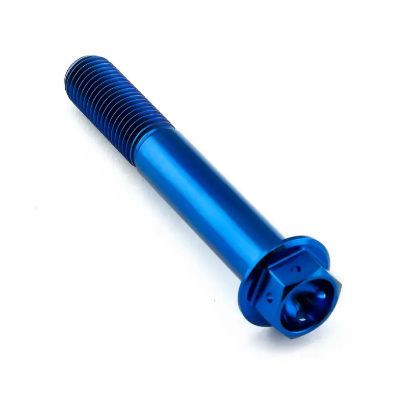 Cenová Bomba Pro-Bolt titanový šroub s šestihrannou hlavou se závitem M10 x 1,25 mm a délkou 65 mm, barva modrá