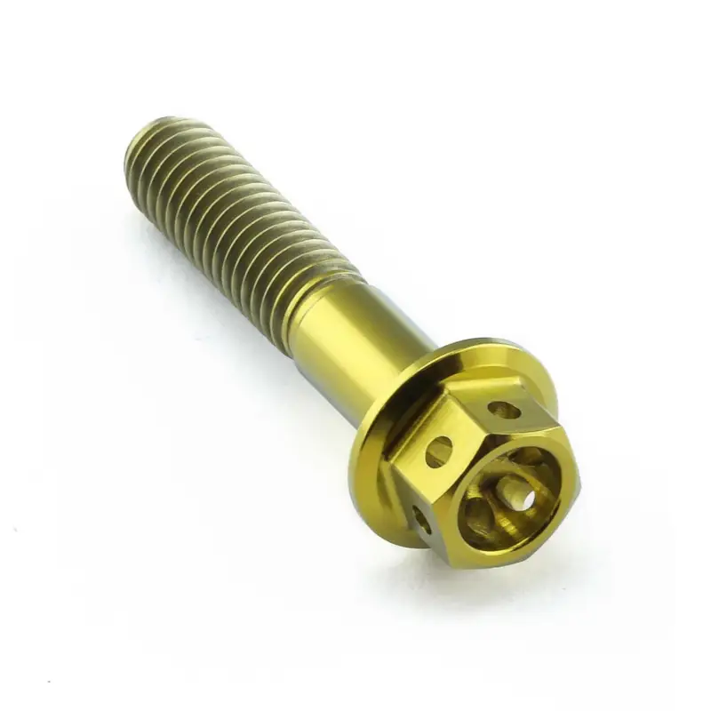 Pro-Bolt titanový šroub s šestihrannou hlavou se závitem M6 x 1,00 mm a délkou 30 mm, barva zlatá Tovární Cena