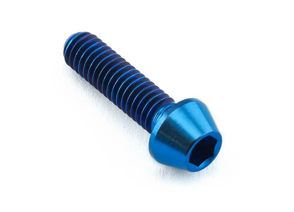 Horká Nabídka Pro-Bolt titanový inbusový šroub s kónusovou hlavou se závitem M4 x 0,70 mm a délkou 15 mm, barva modrá