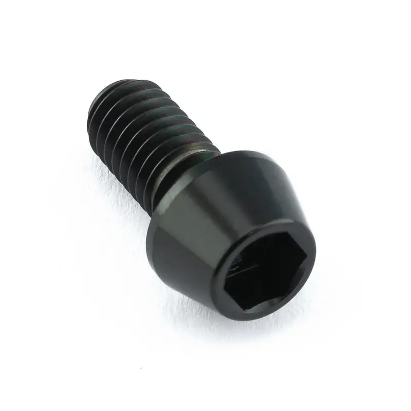 Vysoce Kvalitní Pro-Bolt titanový inbusový šroub s kónusovou hlavou se závitem M6 x 1,00 mm a délkou 12 mm, barva černá