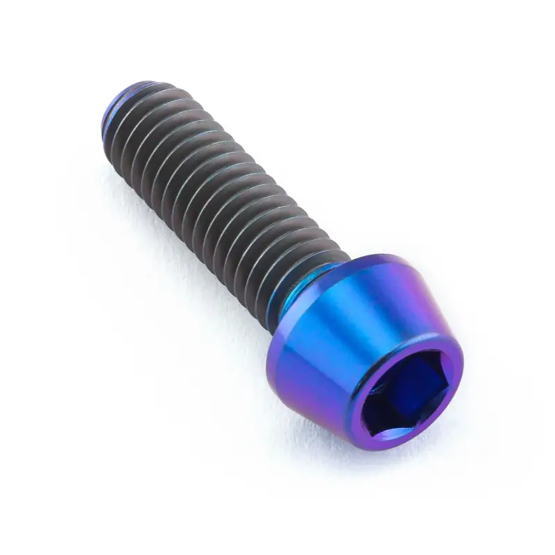 Nejprodávanější Pro-Bolt titanový inbusový šroub s kónusovou hlavou se závitem M6 x 1,00 mm a délkou 20 mm, barva opálená fialová