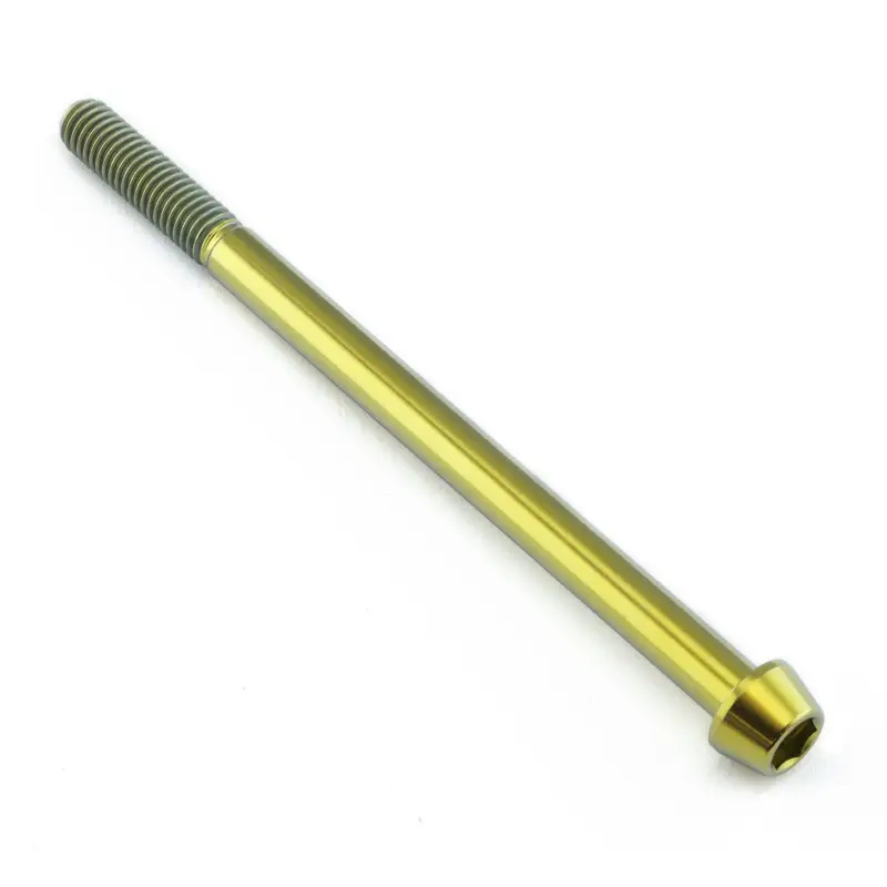 Akce Pro-Bolt titanový inbusový šroub s kónusovou hlavou se závitem M6 x 1,00 mm a délkou 95 mm, barva zlatá