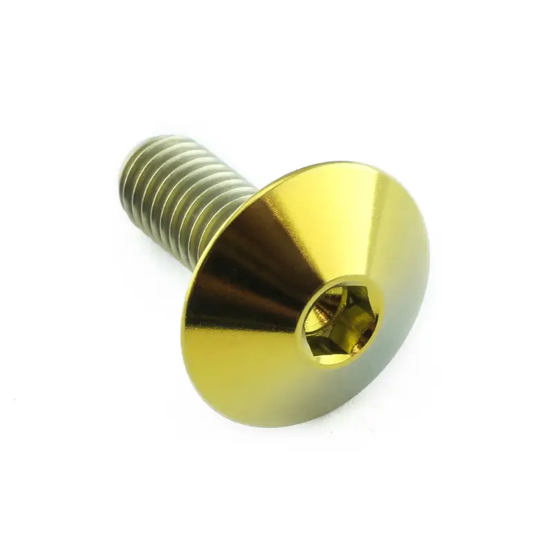 Pro-Bolt titanový inbusový šroub s vypouklou hlavou se závitem M6 x 1,00 mm a délkou 16 mm, barva zlatá Zlevněný