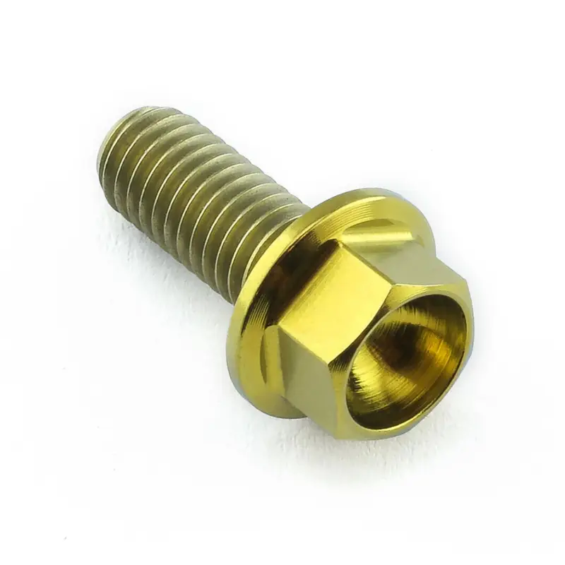 Pro-Bolt titanový šroub s šestihrannou hlavou se závitem M5 x 0,80 mm a délkou 12 mm, barva zlatá Autentický
