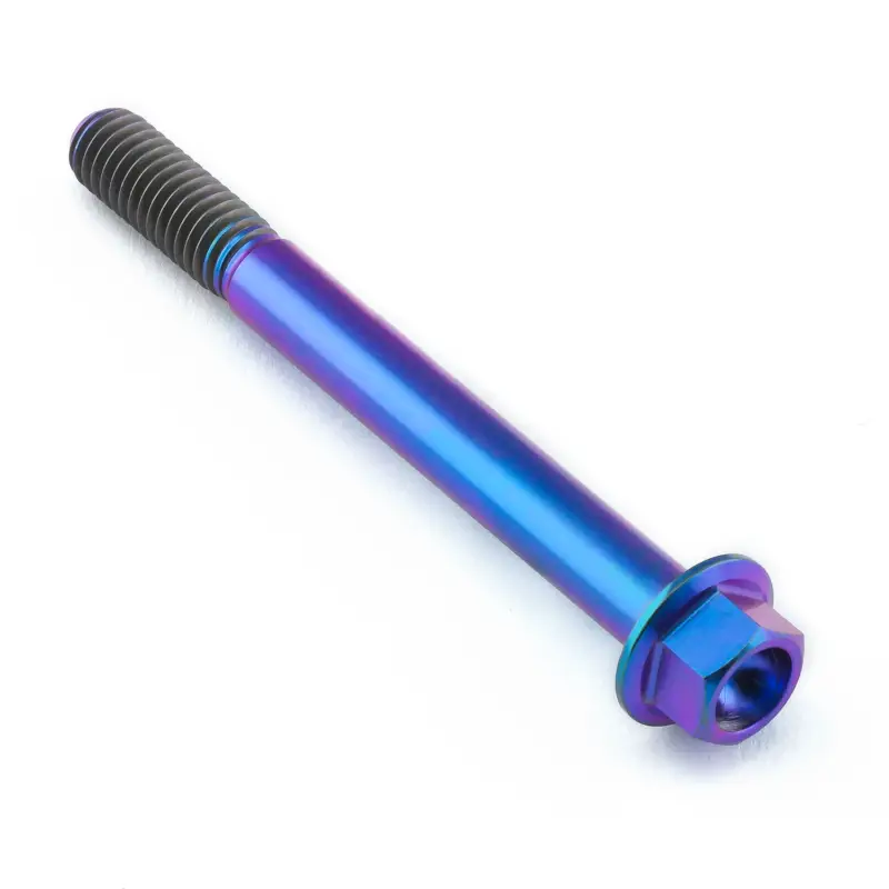 Originální Pro-Bolt titanový šroub s šestihrannou hlavou se závitem M6 x 1,00 mm a délkou 60 mm, barva opálená fialová
