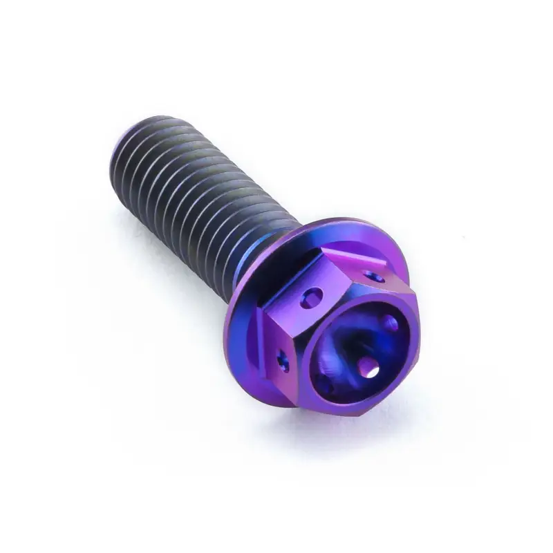 Akce Pro-Bolt titanový šroub s šestihrannou hlavou se závitem M8 x 1,25 mm a délkou 25 mm, barva opálená fialová