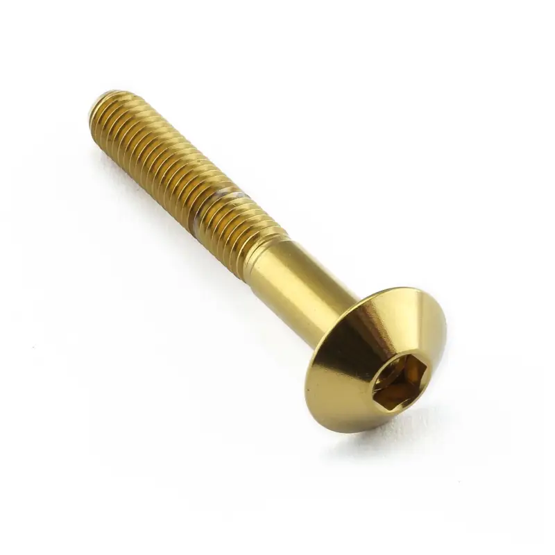 Pro-Bolt nerezový inbusový šroub s vypouklou hlavou o průměru 12 mm se závitem M5 x 0,80 mm a délkou 35 mm, barva zlatá Víkendová Akce