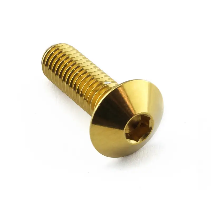 Cenová Bomba Pro-Bolt nerezový inbusový šroub s vypouklou hlavou o průměru 16 mm se závitem M8 x 1,25 mm a délkou 25 mm, barva zlatá