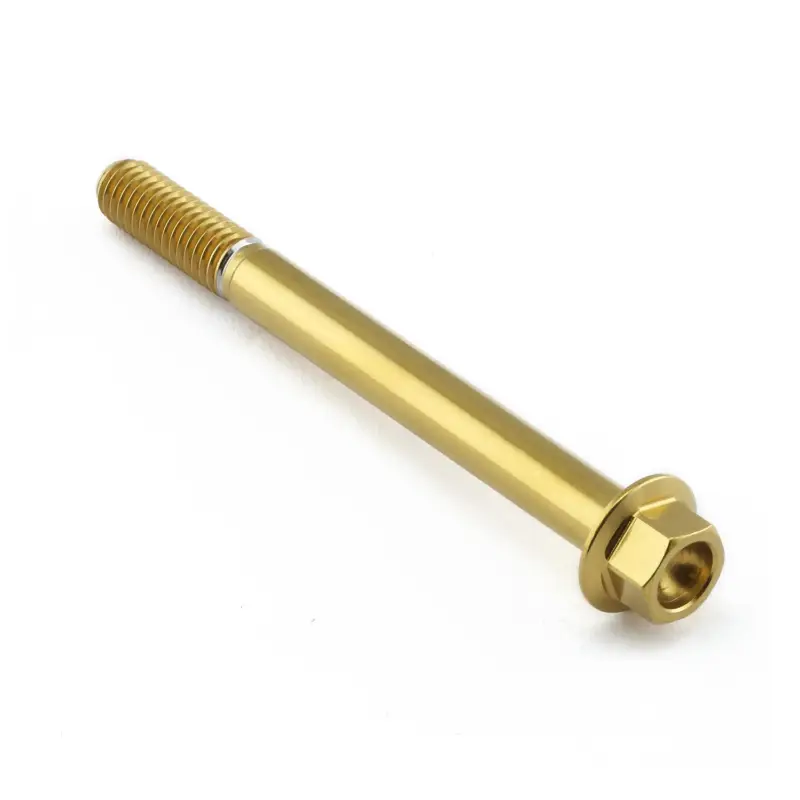 Ověřený Pro-Bolt nerezový šroub s šestihrannou hlavou se závitem M6 x 1,00 mm a délkou 65 mm, barva zlatá