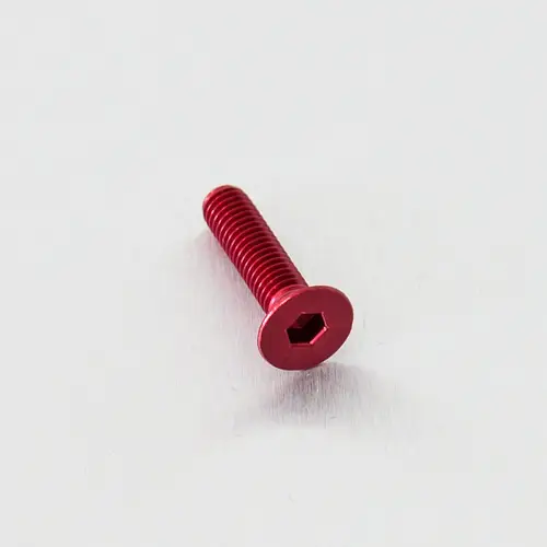 Pro-Bolt hliníkový inbusový šroub se zápustnou hlavou se závitem M6 x 1,00 mm a délkou závitu 21,2 mm, barva červená Sezónní Sleva