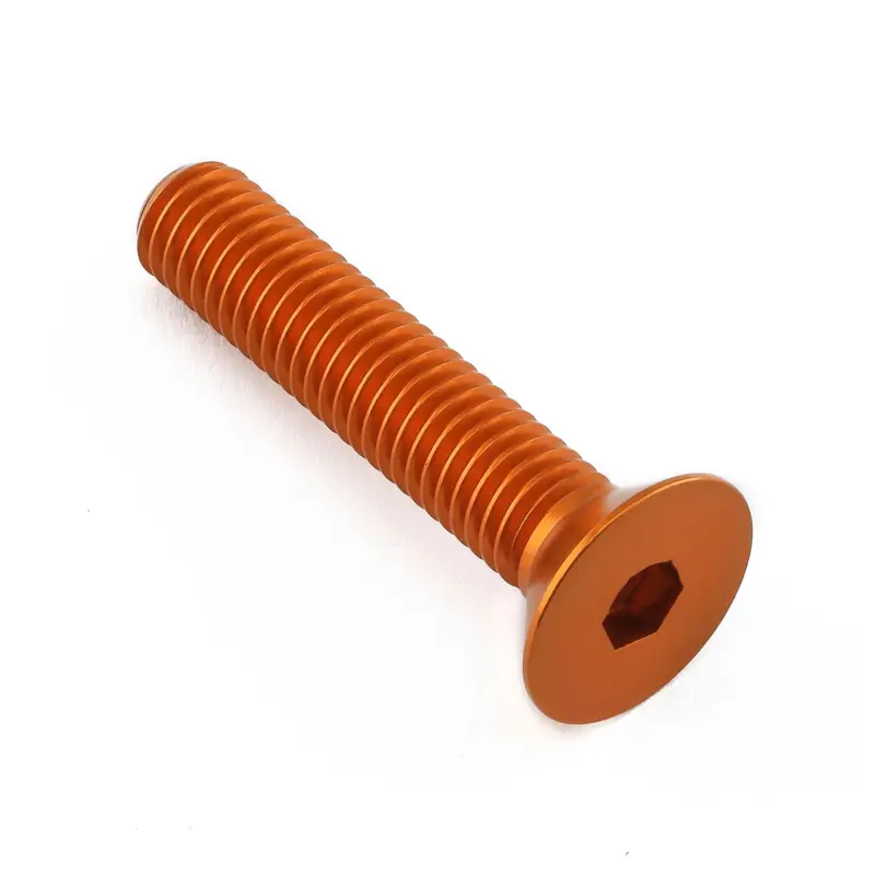 Aktuální Pro-Bolt hliníkový inbusový šroub se zápustnou hlavou se závitem M8 x 1,25 mm a délkou závitu 35 mm, barva oranžová