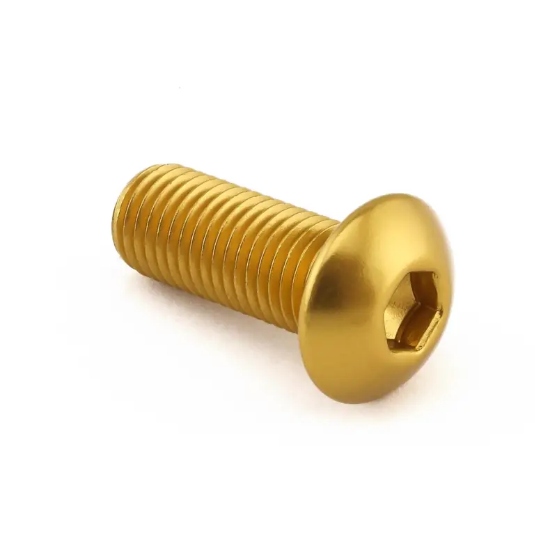 Pro-Bolt hliníkový inbusový šroub s vypouklou hlavou o průměru 17,5 mm se závitem M10 x 1,25 mm a délkou závitu 25 mm, barva zlatá Finální Výprodej