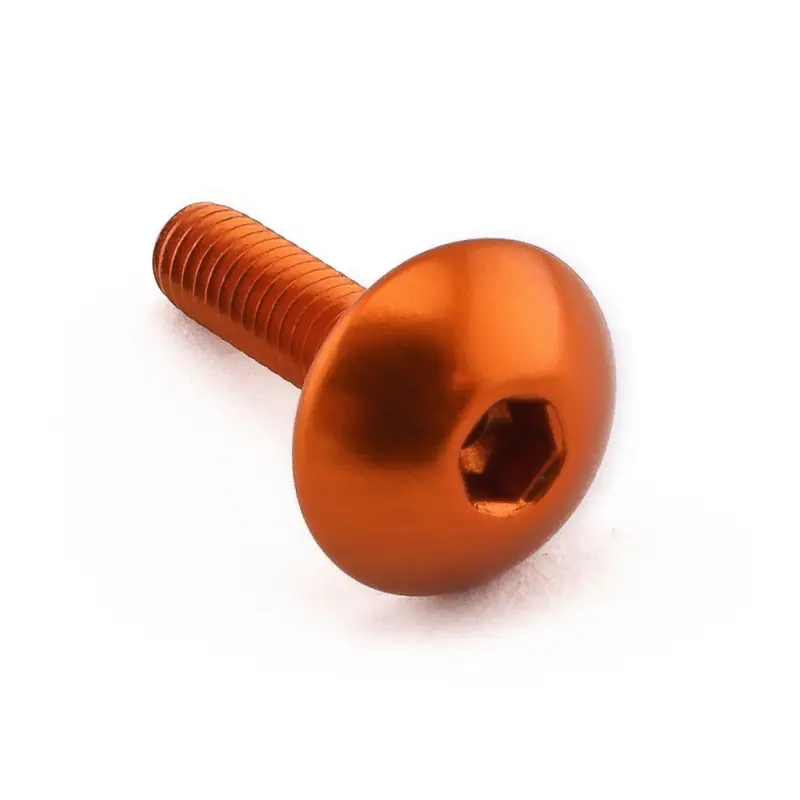 Nakupujte Hned Pro-Bolt hliníkový inbusový šroub s vypouklou hlavou o průměru 12 mm se závitem M4 x 0,70 mm a délkou závitu 15 mm, barva oranžová