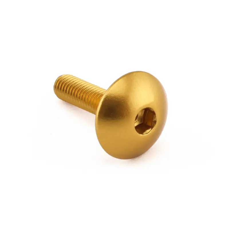 Koupit Online Pro-Bolt hliníkový inbusový šroub s vypouklou hlavou o průměru 16 mm se závitem M5 x 0,80 mm a délkou závitu 20 mm, barva zlatá