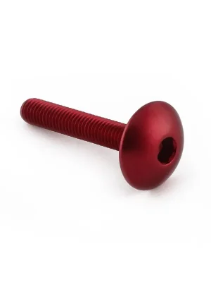 Akce Pro-Bolt hliníkový inbusový šroub s vypouklou hlavou o průměru 16 mm se závitem M5 x 0,80 mm a délkou závitu 30 mm, barva červená