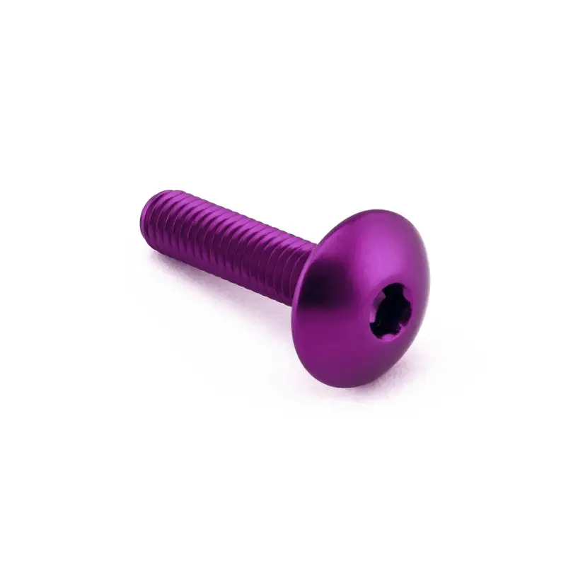 Pro-Bolt hliníkový inbusový šroub s vypouklou hlavou o průměru 16 mm se závitem M6 x 1,00 mm a délkou závitu 25 mm, barva fialová Jen Po Omezenou Doba