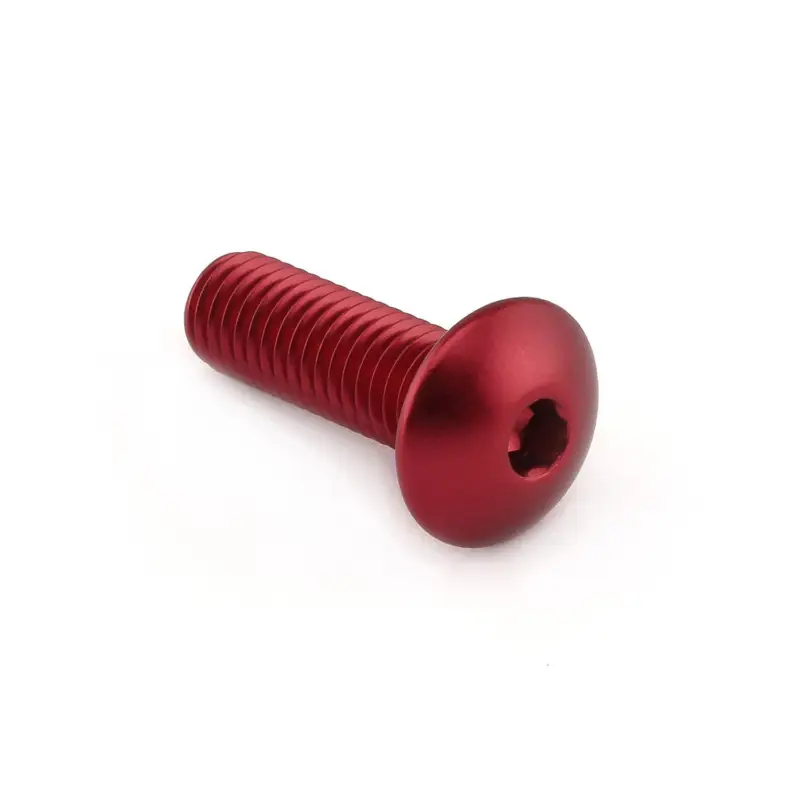 Pro-Bolt hliníkový inbusový šroub s vypouklou hlavou o průměru 16 mm se závitem M8 x 1,25 mm a délkou závitu 25 mm, barva červená Omezená Nabídka